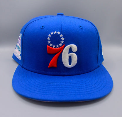 PHILADELPHIA 76ERS 3X CHAMPIONSHIP POP SWEAT PINK BRIM NEW ERA FITTED HAT
